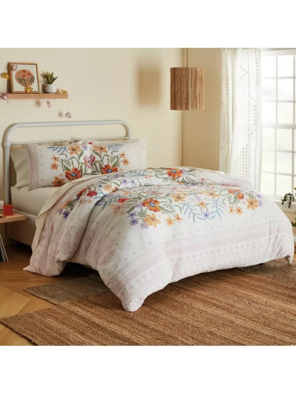 new 2-pc IVORY Wild Sage Julianna Floral Reversible Twin /Twin XL Comforter Set